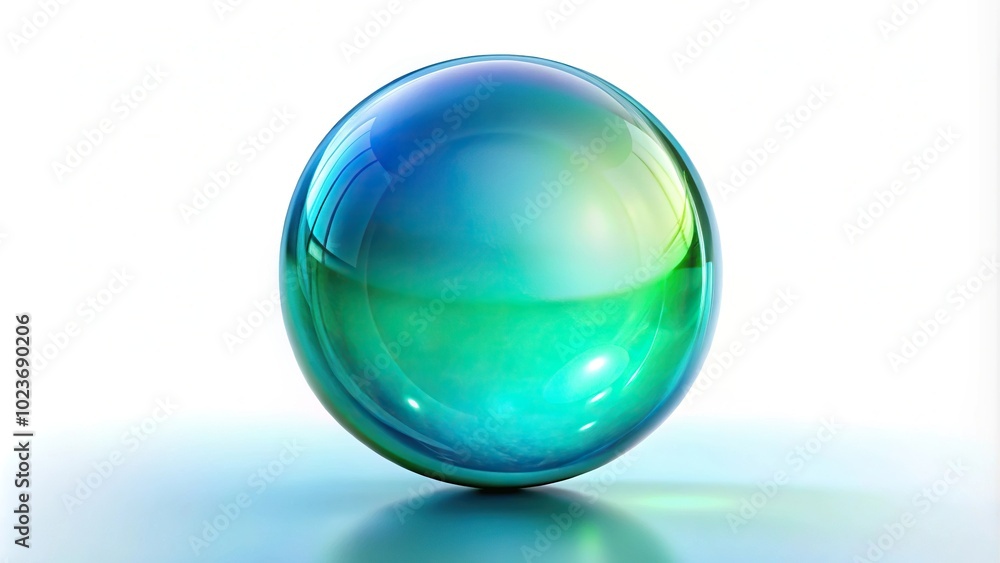 Abstract blurry gradient energy bubble in turquoise, green, and blue isolated on white background Abstract blurry gradient energy bubble in turquoise, green, and blue isolated on white background