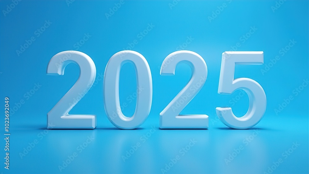 The white numbers 2025 are depicted on a blue background. A banner for celebrating the New Year. A postcard dedicated to the upcoming Christmas holiday. It is suitable for medicine. The white numbers 2025 are depicted on a blue background. A banner for celebrating the New Year. A postcard dedicated to the upcoming Christmas holiday. It is suitable for medicine.