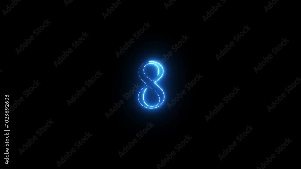 neon number 8 animated video neon number 8 animated video