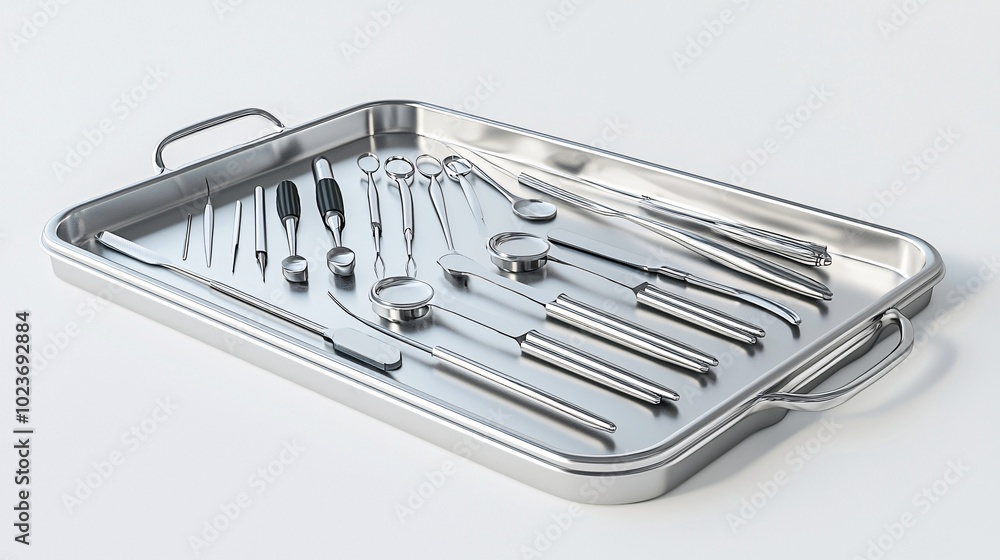 Surgical Tray with Neatly Arranged Instruments Surgical Tray with Neatly Arranged Instruments