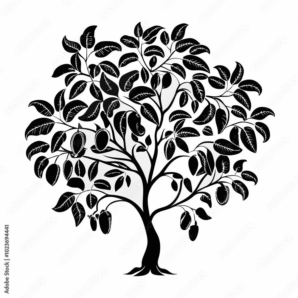 Obraz premium cashew-tree-silhouette