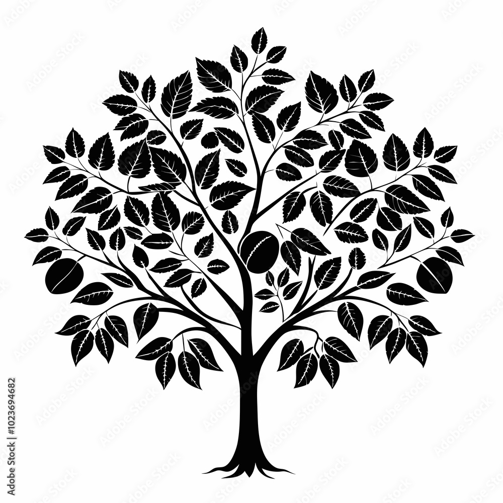 Obraz premium breadnut-tree-silhouette