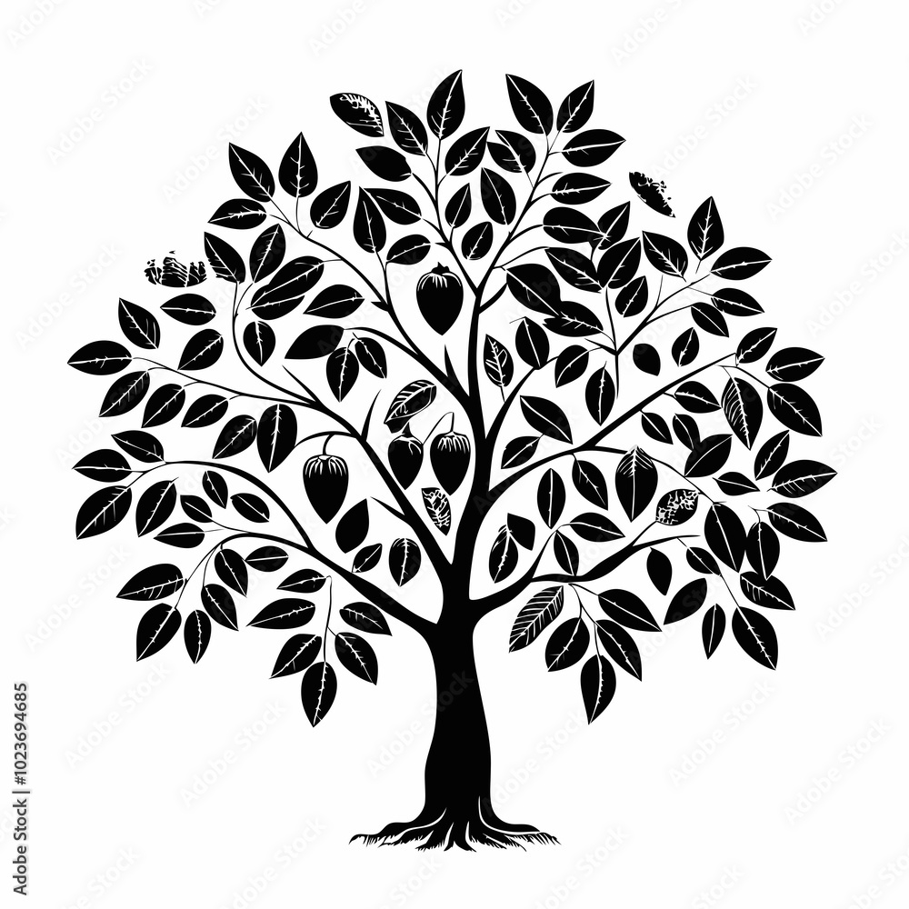 Obraz premium breadnut-tree-silhouette