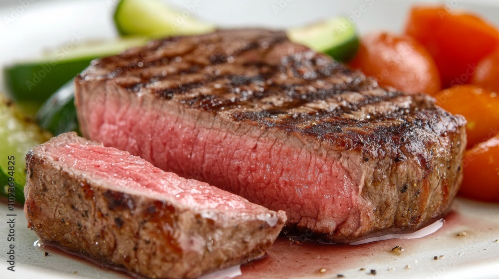 Juicy Grilled Steak with Fresh Vegetables Juicy Grilled Steak with Fresh Vegetables