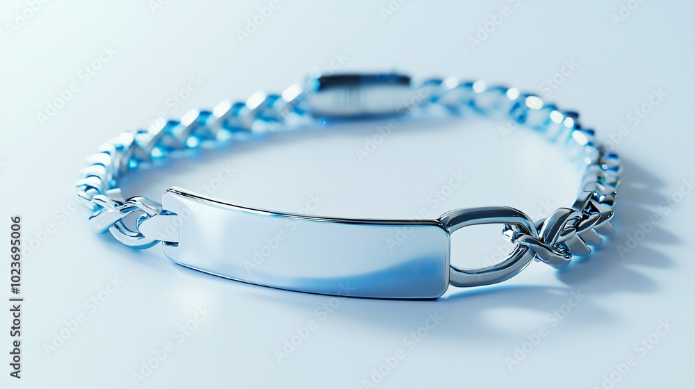 Hospital ID Bracelet Coiled on a White Background Hospital ID Bracelet Coiled on a White Background