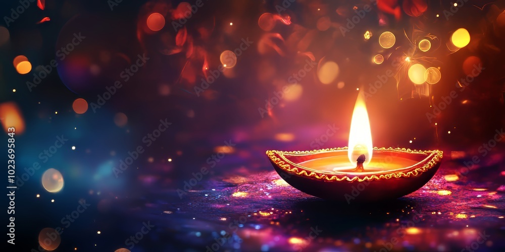 Diwali celebration background with colorful lights and ample space for text or branding. Diwali celebration background with colorful lights and ample space for text or branding.