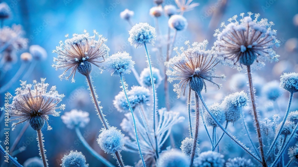 Abstract frozen plants and flowers Abstract frozen plants and flowers