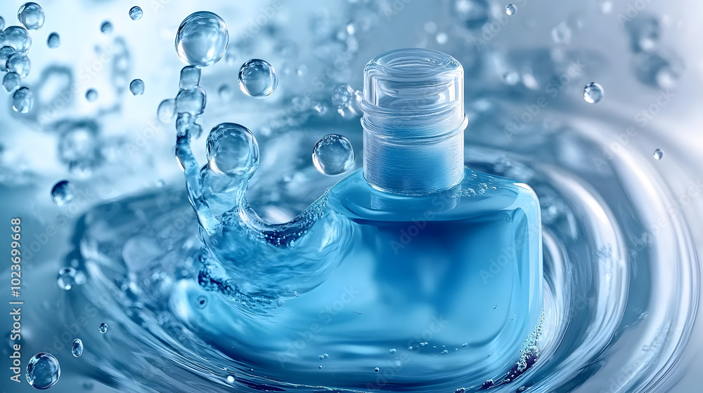 Clear blue liquid serum gel cosmetic textur Clear blue liquid serum gel cosmetic textur