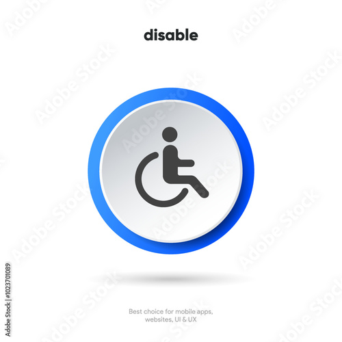 Disabled icon. Wheelchair sign, handicapped access symbol.