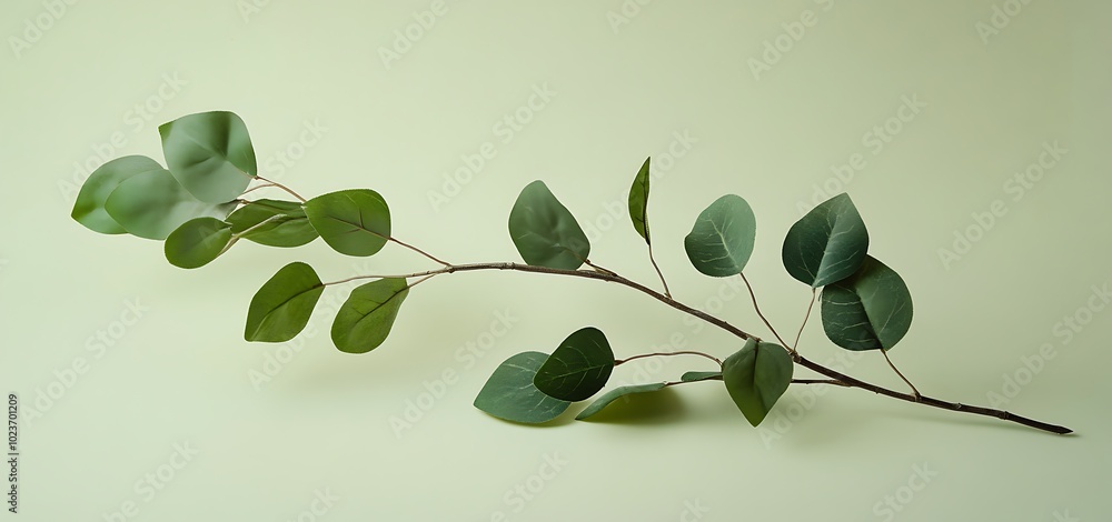 Obraz premium Eucalyptus Branch Green Leaves