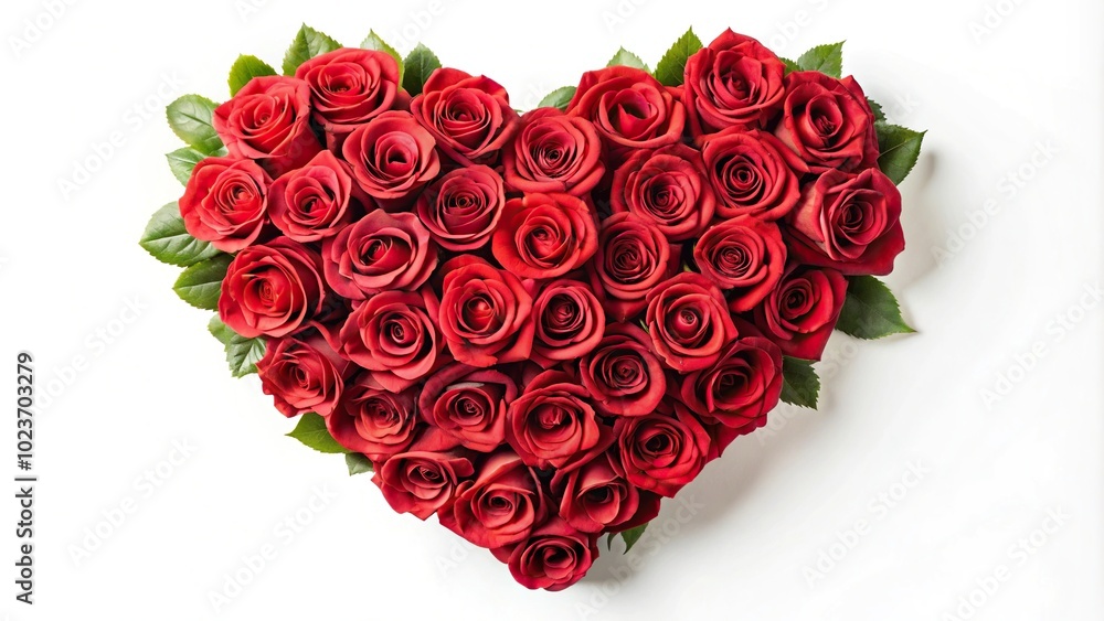 Heart shaped bouquet of red roses isolated on white Heart shaped bouquet of red roses isolated on white