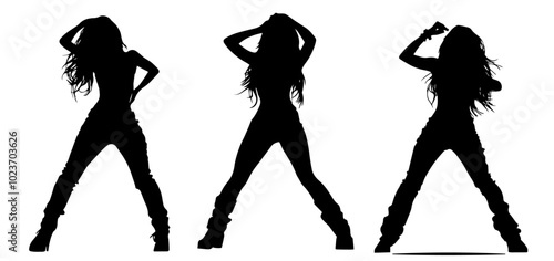 silhouette of a dancing girl showcasing elegance and movement in black shape vector