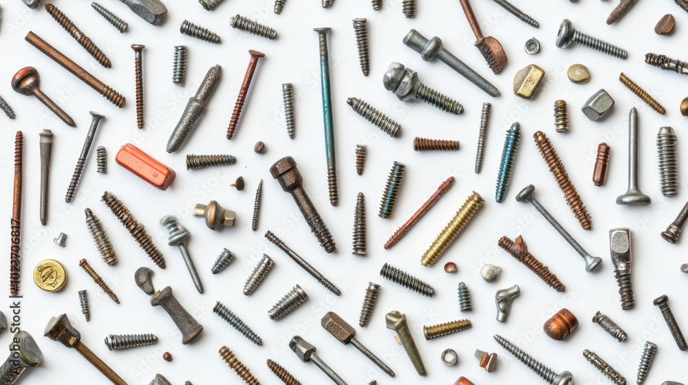 Collection of Assorted Screws, Nails, and Metal Fasteners Collection of Assorted Screws, Nails, and Metal Fasteners