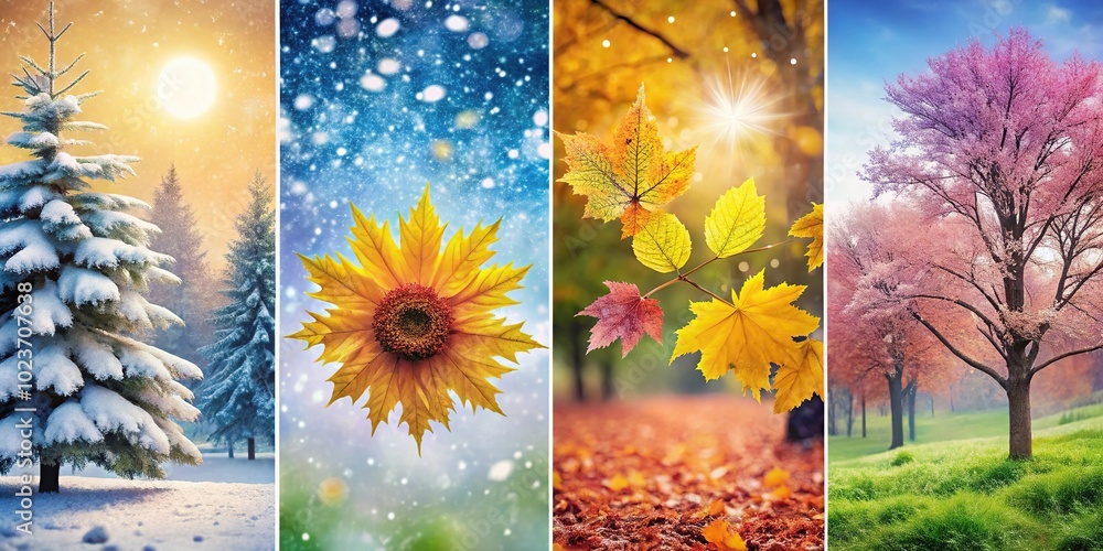 Obraz premium Seasonal themes visuals of different seasons in medium shot