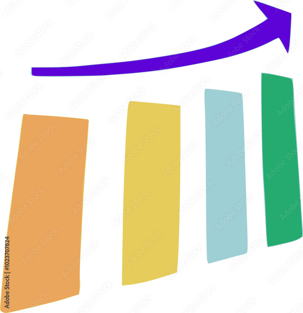 business graph with an arrow showing the progress vector icon illustration business graph with an arrow showing the progress vector icon illustration