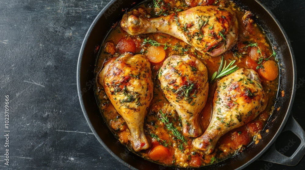 Chicken in apricot sauce. Chicken in apricot sauce.