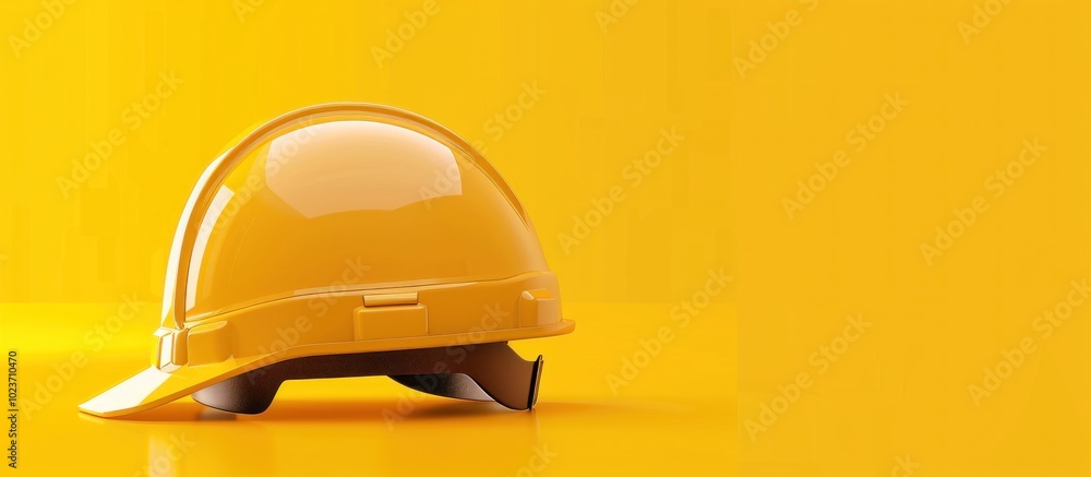Yellow Hard Hat on Yellow Background Yellow Hard Hat on Yellow Background