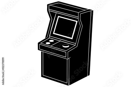 Arcade machine | vector silhouette illustration on white background