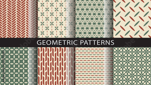 Set of seamless geometric patterns