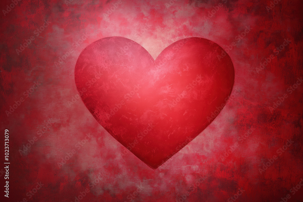 Bright red heart against a textured crimson background symbolizing love and passion Bright red heart against a textured crimson background symbolizing love and passion