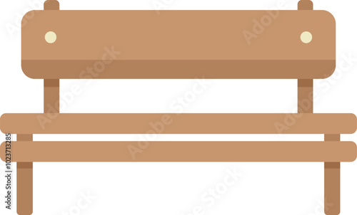 Comfortable wooden bench standing on a white background