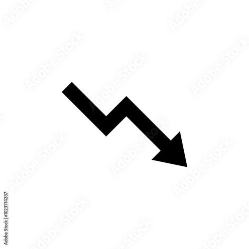 Lightning arrow chart and graph. High voltage sign. Vector icon.