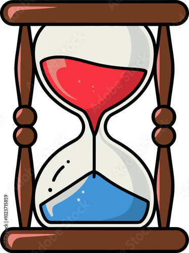 Hourglass Vector Icon, Hourglass Minimalistic Illustration