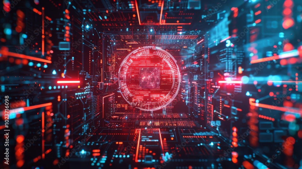 Copy space surrounded by cyber defense graphics. Copy space surrounded by cyber defense graphics.