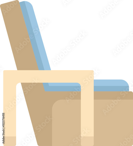 Comfortable armchair with upholstery and wooden frame is perfect for modern interior design of living room
