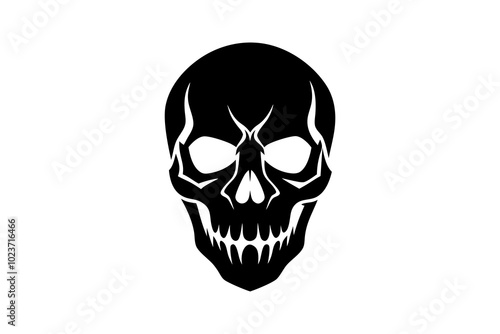 Skull | vector silhouette illustration on white background