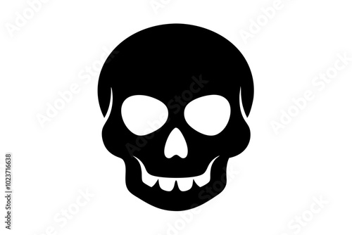 Skull | vector silhouette illustration on white background