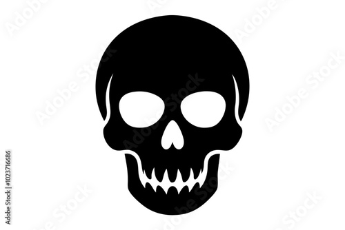 Skull | vector silhouette illustration on white background