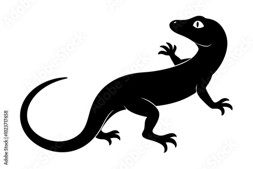 lizard | vector silhouette illustration on white background