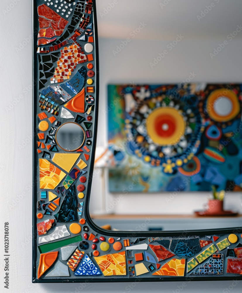 interior of the house with mosaic mirror interior of the house with mosaic mirror