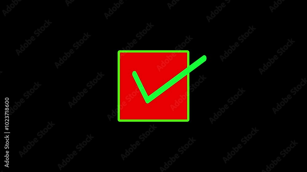Checkmark sign icon animation. tick mark, complete mark, right, conform mark on a black background. Checkmark sign icon animation. tick mark, complete mark, right, conform mark on a black background.