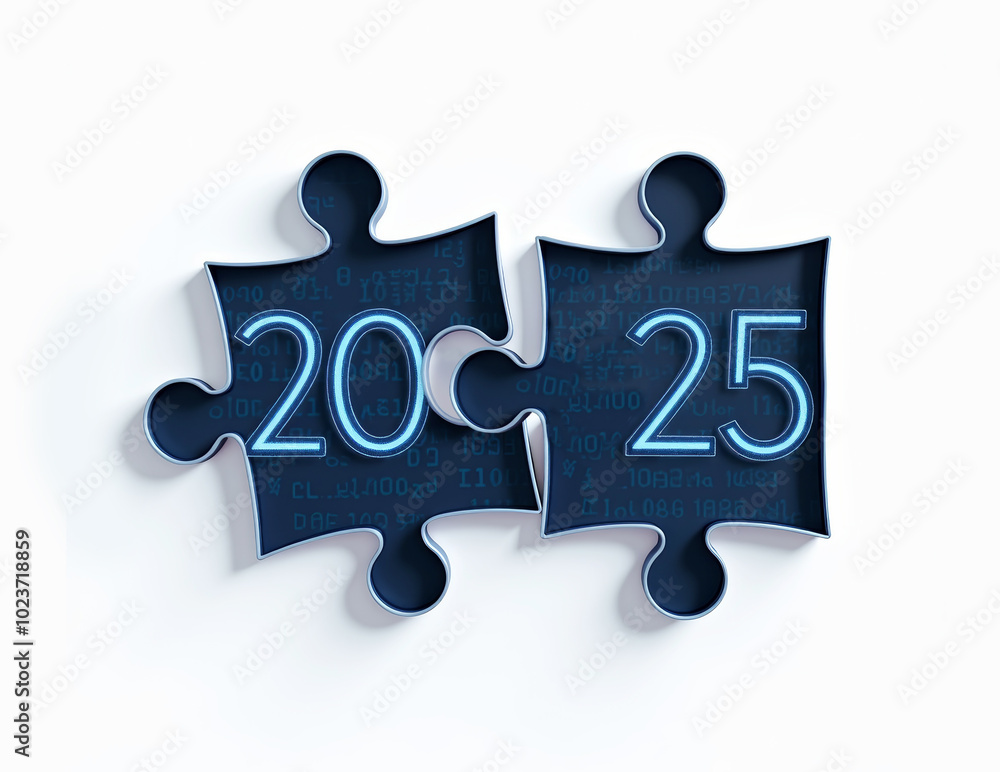 two connected puzzles with numbers 2025 two connected puzzles with numbers 2025