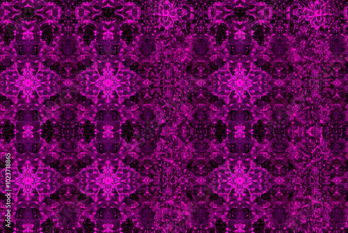 Purple and black light pattern background and texture for web design. kaleidoscope effect.