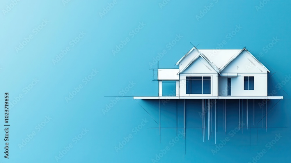 Futuristic blueprint of elevated homes designed to withstand both hurricane winds and floodwaters, Elevated Homes, Hurricane-Proof Design Futuristic blueprint of elevated homes designed to withstand both hurricane winds and floodwaters, Elevated Homes, Hurricane-Proof Design