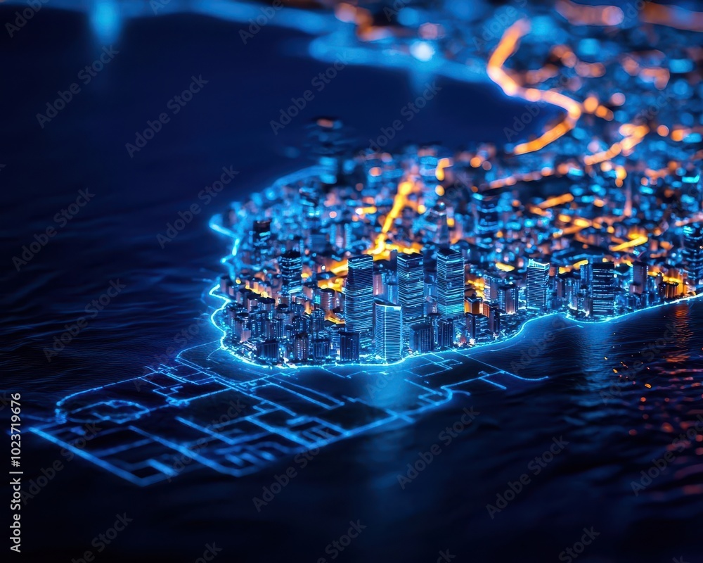 Visualization of storm surge predictions on a coastal city #39 s blueprint