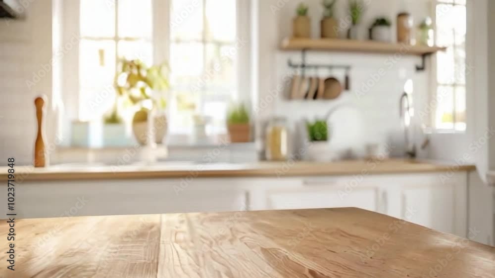 Kitchen rustic rural wood table top for promotion advertising product display with blurred modern interior mockup wooden tabletop over defocused kitchen background furniture and desk empty space.6 Kitchen rustic rural wood table top for promotion advertising product display with blurred modern interior mockup wooden tabletop over defocused kitchen background furniture and desk empty space.6