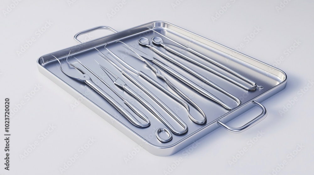 Surgical Tray with Neatly Arranged Instruments Surgical Tray with Neatly Arranged Instruments
