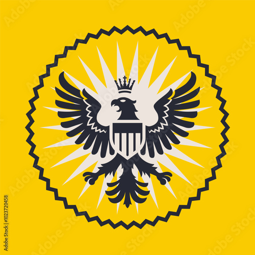 round seal with eagle. put a seal in a document photo