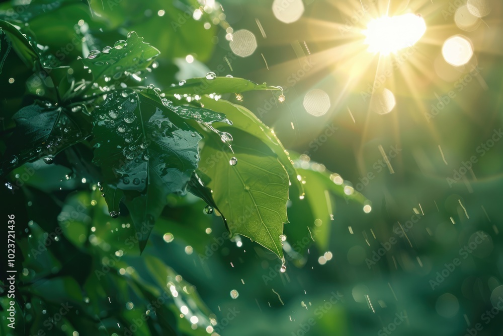 Morning dew drops on leaves natures beauty in focus. Morning dew drops on leaves natures beauty in focus.