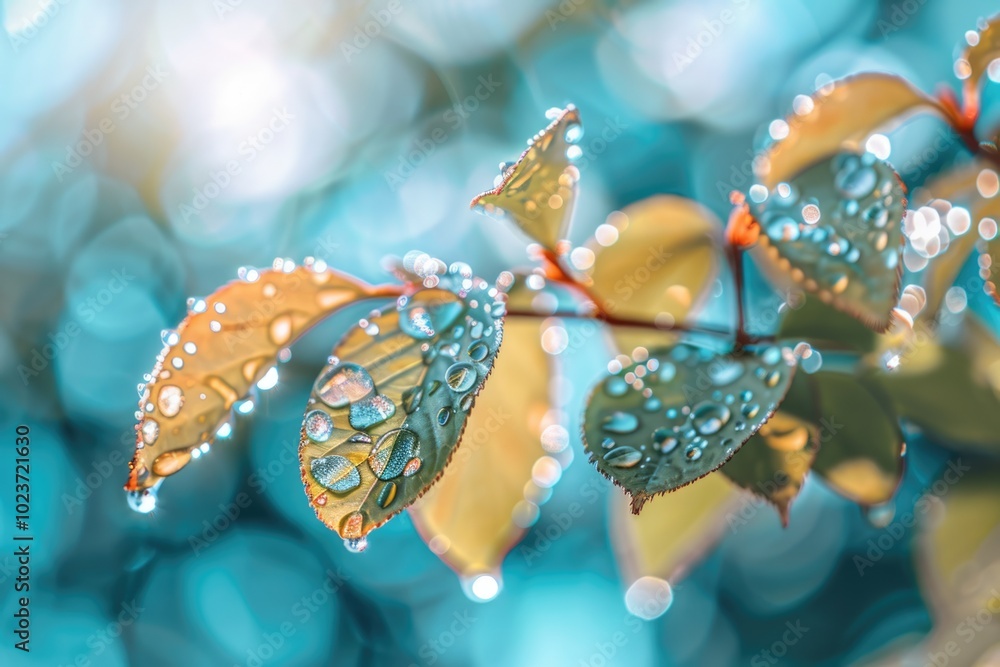 Morning dew on leaves in nature beautiful and clear. Morning dew on leaves in nature beautiful and clear.