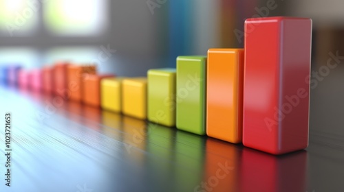 Colorful Bar Graph Representing Data Growth