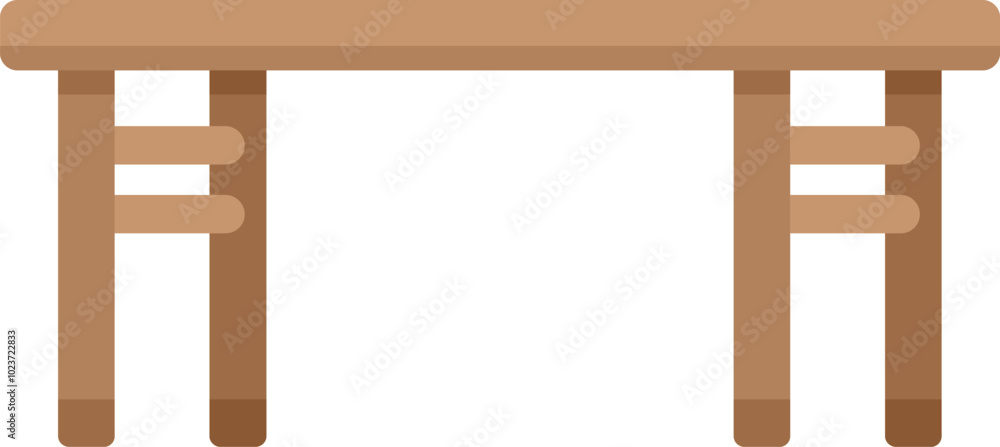 Simple wooden table standing on white background, element of furniture for interior design projects Simple wooden table standing on white background, element of furniture for interior design projects