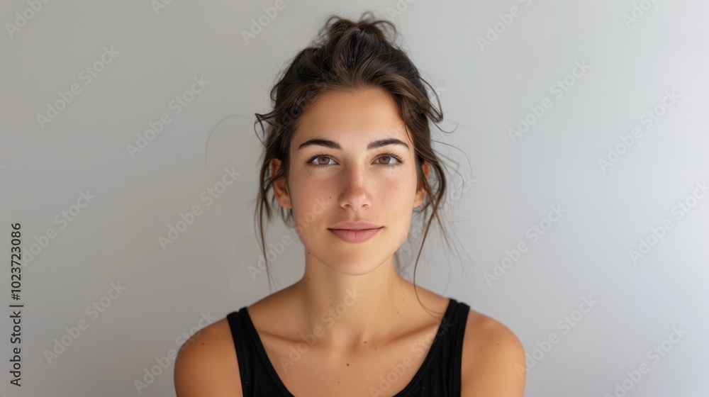 Minimalist Portrait of a Woman with Natural Beauty Minimalist Portrait of a Woman with Natural Beauty