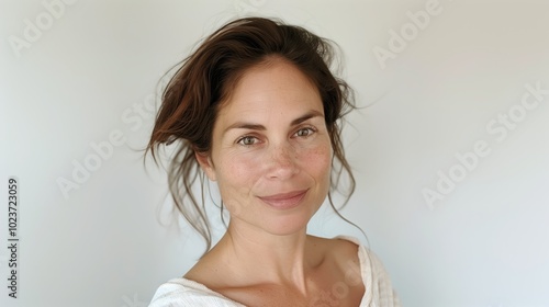 Minimalist Portrait of a Woman with Natural Beauty