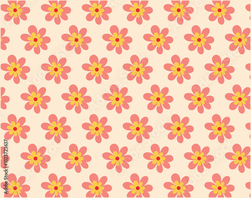 Wallpaper Mural Seamless  botany flowers Pattern, Abstract colorful flowers background. style for fabric, banners, wallpaper, posters, websites, online shopping.Vector illustration design and creative idea,eps 10. Torontodigital.ca