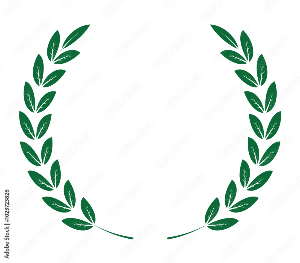 Circular laurel floral green leaf vector for award winner celebration Circular laurel floral green leaf vector for award winner celebration